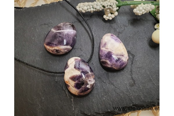 Anhänger Amethyst Chevron gebohrt